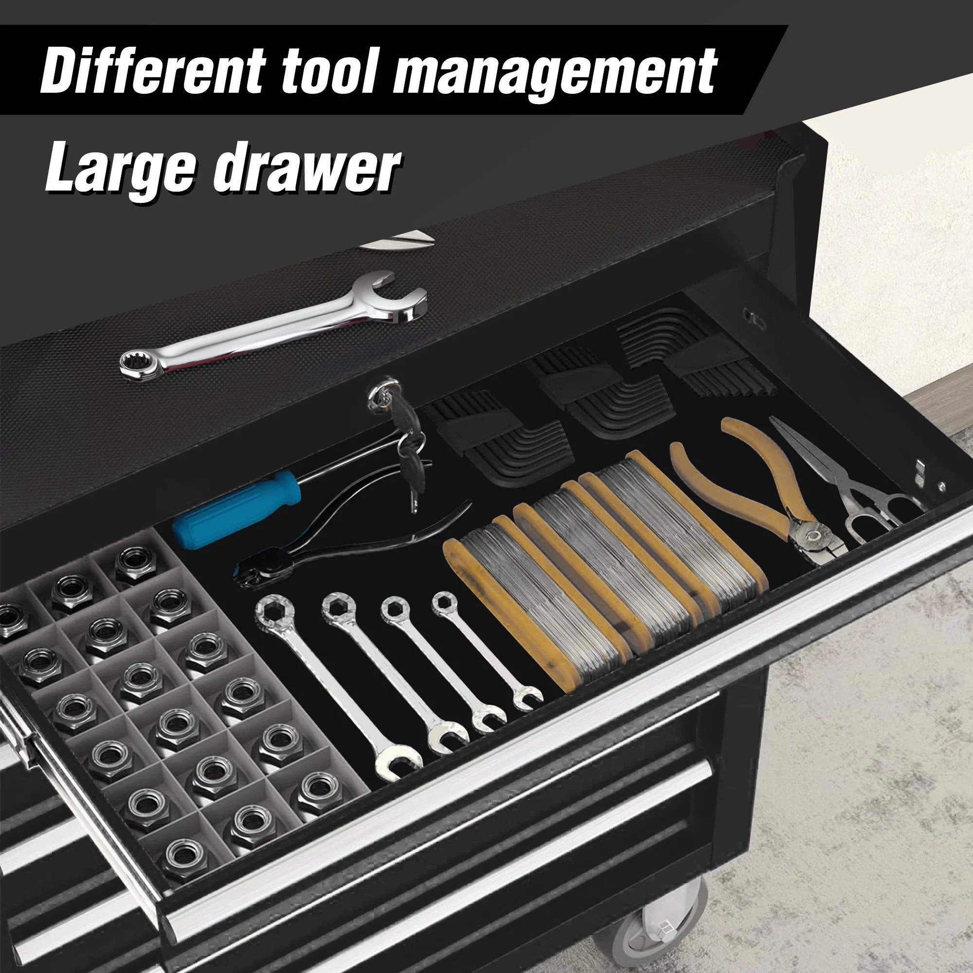 5 - Drawer Rolling Tool Chest Tool Storage Cabinet with Wheels Tool Organizer Box for DIY, Workshop & Jobsite Projects