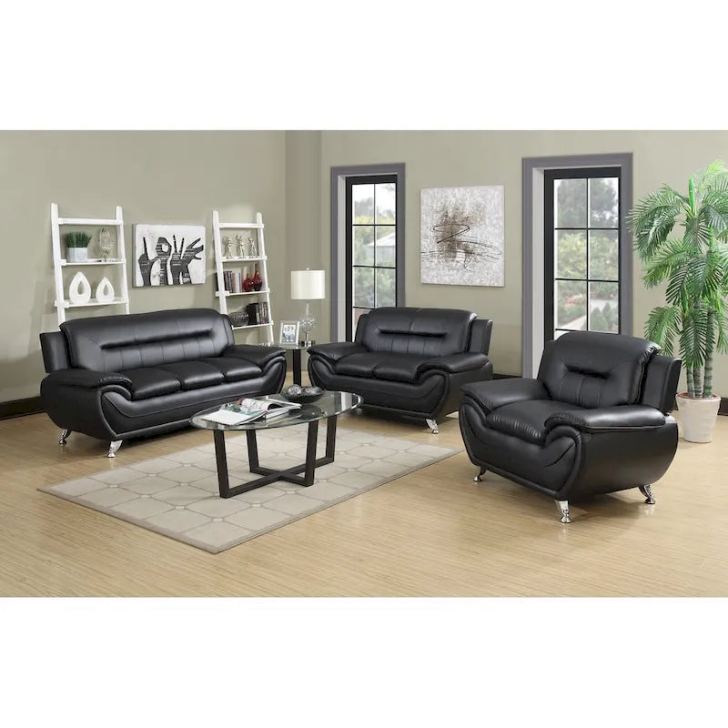 3 Piece Living Room Sofa Set with Upholstered Seating and Modern Design for Living Room, Bedroom & Office