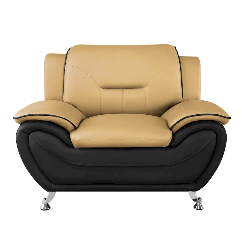 3 Piece Living Room Sofa Set with Upholstered Seating and Modern Design